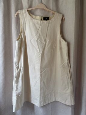 Banana Republic Cream Denim Sleeveless A-Line Shift Dress